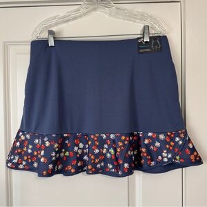 NEW Callaway Large Blue Skort Skirt ~ Golf Tennis Pickleball UPF 50 Floral